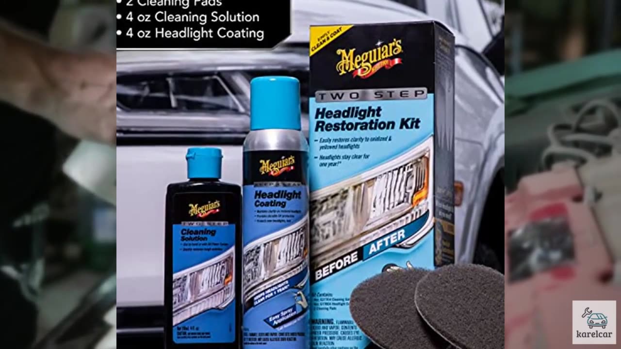 Meguiar's Two Step Headlight Restoration Kit, Headlight Cleaner Restores Clear C