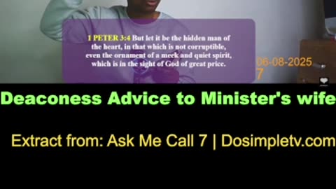 A simple advice to a minister's wife