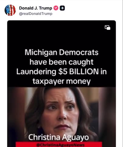 President Trump Posts How Michigan Democrats Have Been Caught Laundering $5 Billion