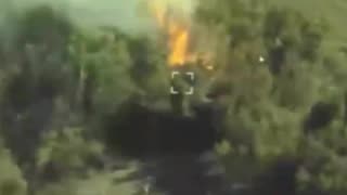 Drone Smashes into Russian Mtsa-S Heavy Gun