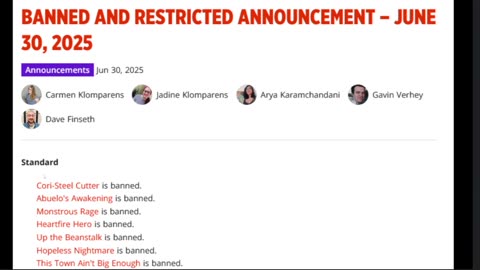 I guess we will just Ban all of standard to fix it?