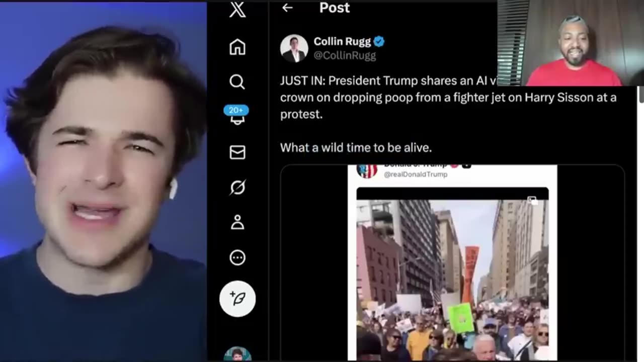 Democrat Influencer MELTS DOWN Over Trump HUMILIATING Him With HILARIOUS No Kings Protest Meme!