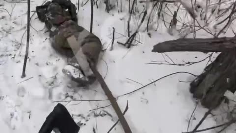 Russian Soldier Stumbles Apon Comrades Left After Aborted Evacuation Attempt
