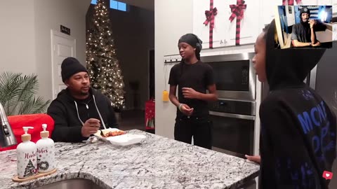 reacting to DOLCE AND NESHA PRANKS DIGGING IN OUR DAD FOOD 🍲 PRANK! ( he Flipped)