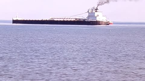Stock Video Ore Dock Ore Ship Traffic Outbound Inboud