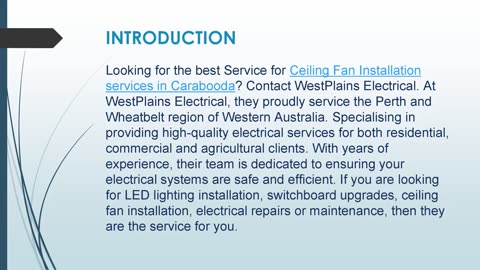 Best Ceiling Fan Installation services in Carabooda