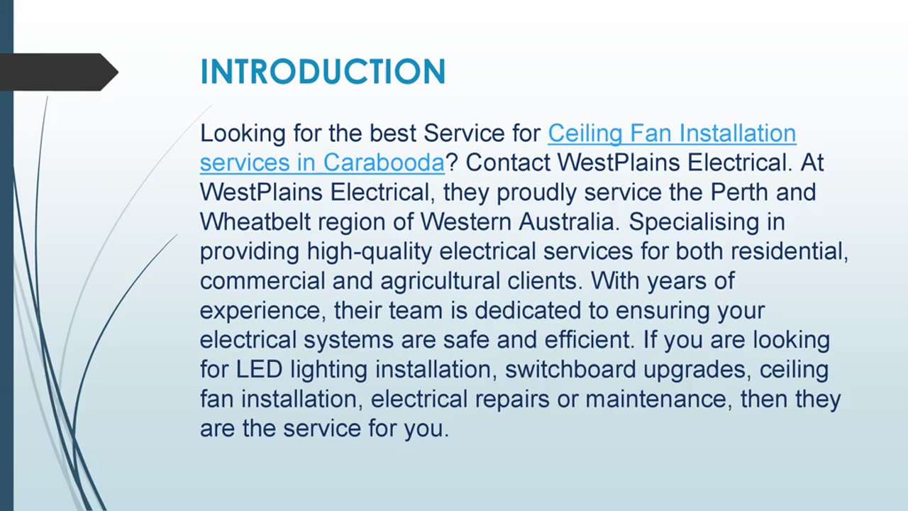 Best Ceiling Fan Installation services in Carabooda