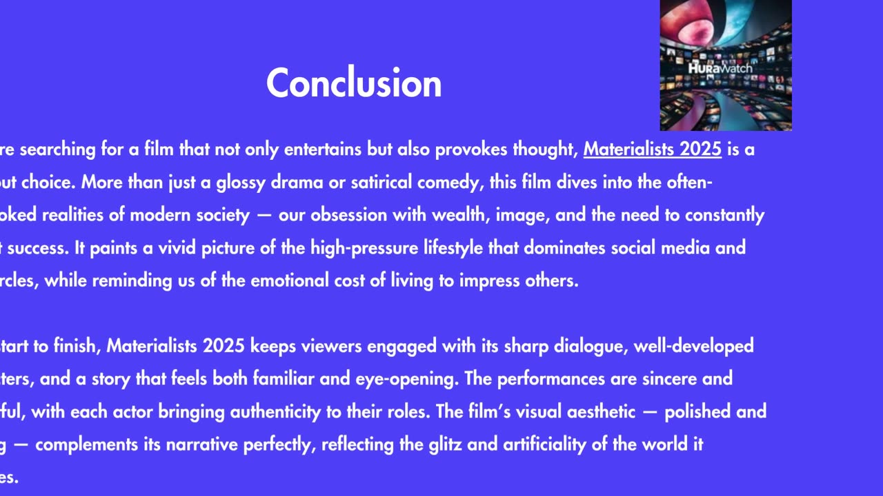 Don’t Miss Materialists 2025 – Watch Free on HuraWatch