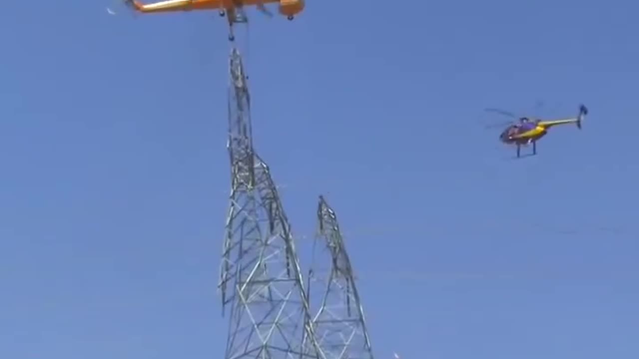 How transmission towers are transported to mountain tops