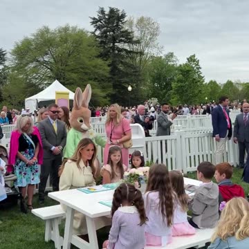 First Lady Melania Trump at the 2025 White House Easter Egg Roll