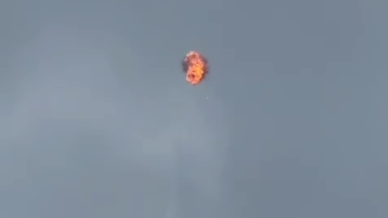 Ukrainian F16 Shooting Down Russian Shahed with Air-to-Air Missile Directly Overhead