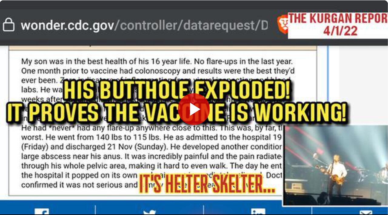 Vax causes his butt hole to explode - Must be working! Safe and effective!