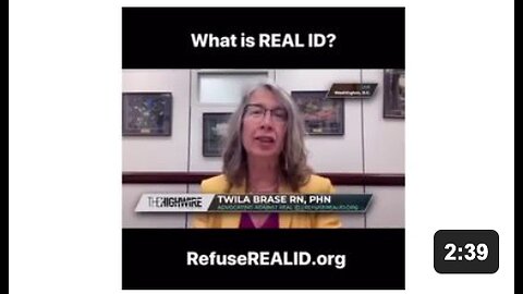 Constitutional Coup: Twila Brase of Citizens Council for Health Freedom Explains Real ID in 2 Minute