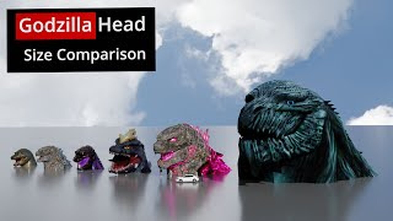 Godzilla Head Size Comparison 3D - Biggest Godzilla Head size in Perspective