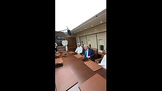 Trump hosts the Emir and the Prime Minister of Qatar on board Air Force One