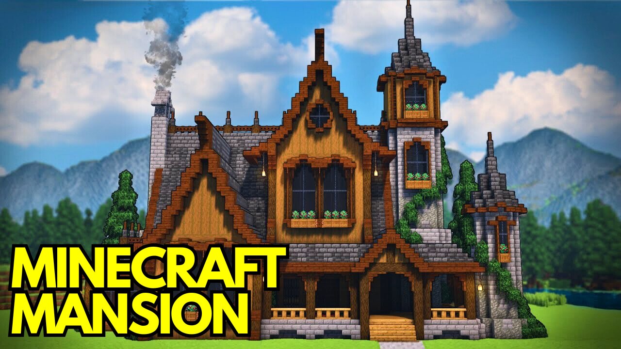 Minecraft Mansion Build – Step-by-Step Tutorial for Beginners!!
