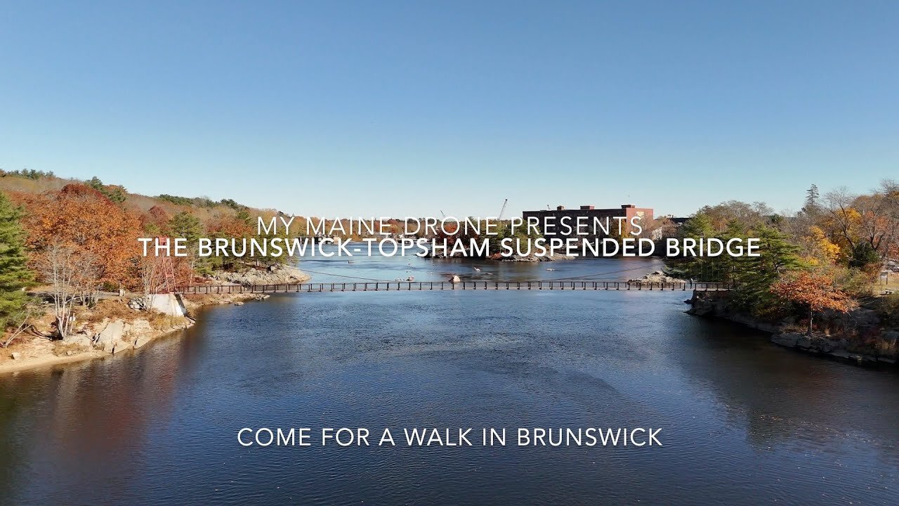 DJI Mini 4 Pro example using waypoints of the Androscoggin Swinging Bridge in Brunswick/Topsham