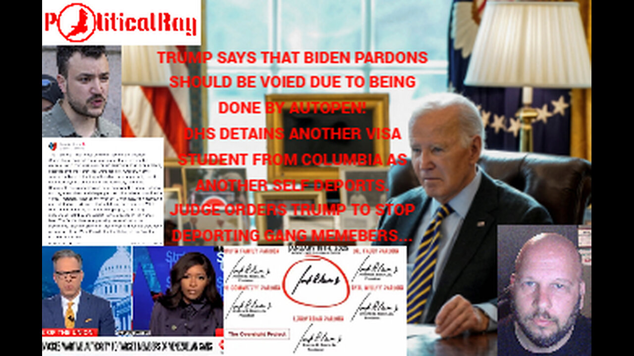 Trump says Biden Pardons should be null and void due to being done by autopen...
