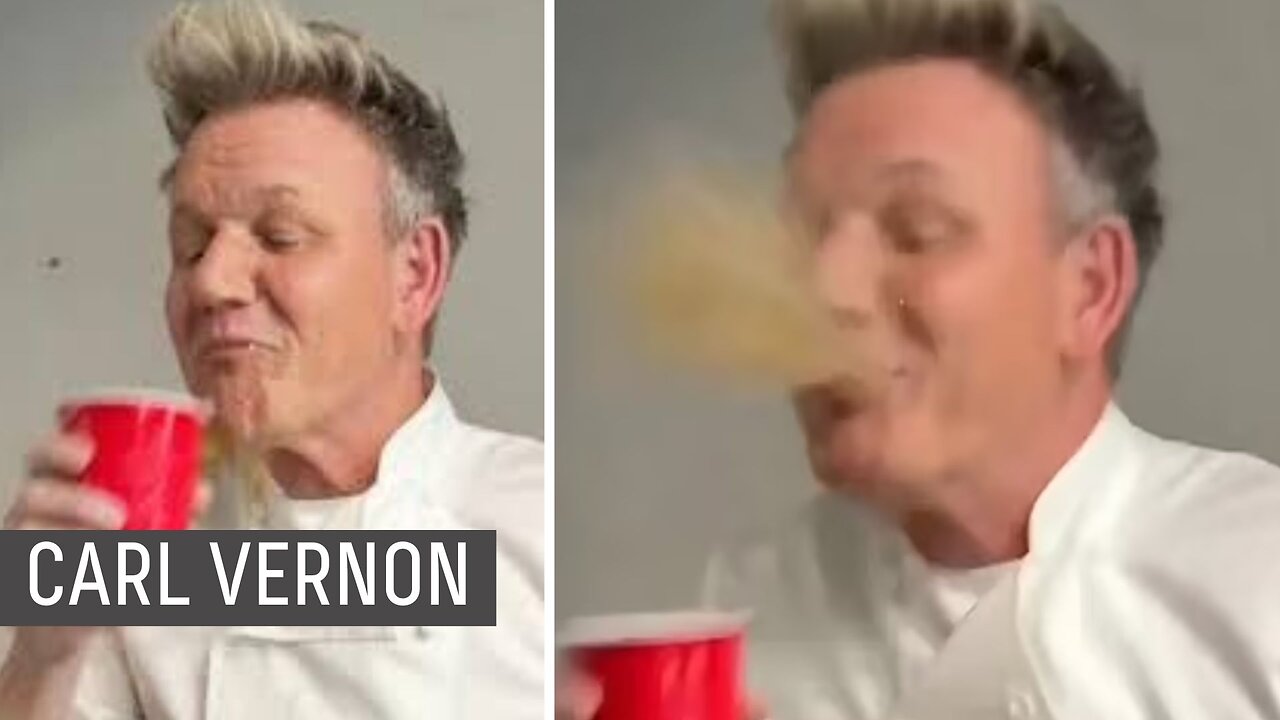 No wonder he’s spitting out his drink