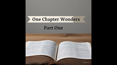 ONE CHAPTER WONDERS PART ONE: OBADIAH