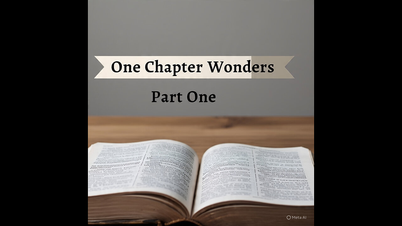 ONE CHAPTER WONDERS PART ONE: OBADIAH