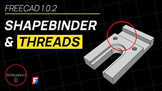 🌟 FreeCAD Shape Binder - Milled Block - FreeCAD Threaded Hole - FreeCAD Hole Tutorial | #Shorts