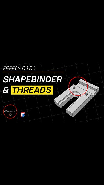 🌟 FreeCAD Shape Binder - Milled Block - FreeCAD Threaded Hole - FreeCAD Hole Tutorial | #Shorts