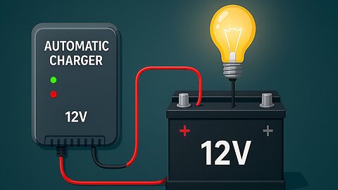 12V Automatic Cut Off Battery Charger Connection with Battery. #12VCharger