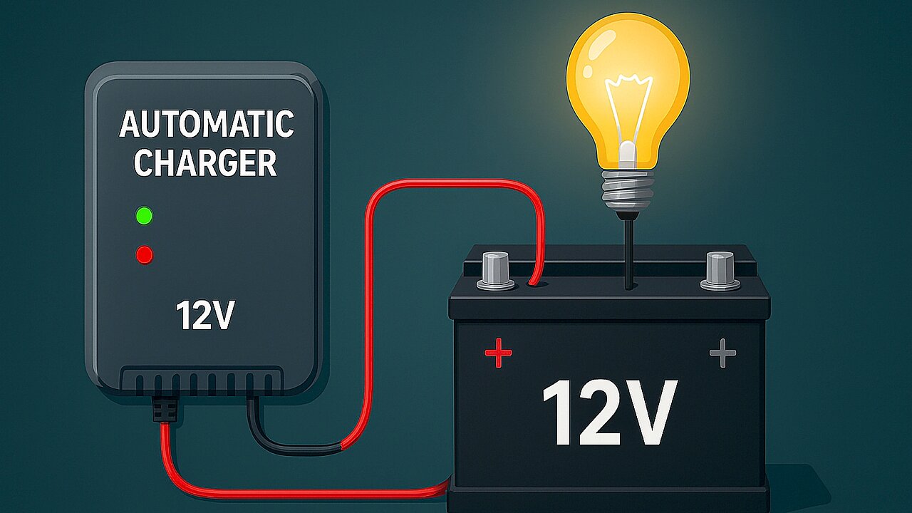 12V Automatic Cut Off Battery Charger Connection with Battery. #12VCharger