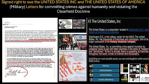 Signed RIGHT TO SUE THE USA INC CORP & USA INC Military while DOD sends are update LIEN & QUO BACK?