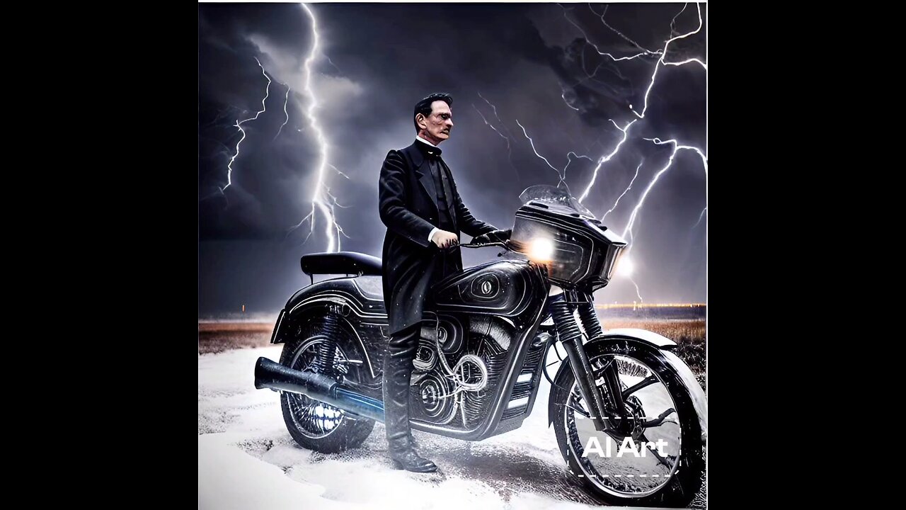 Nikola Tesla on a Harley!