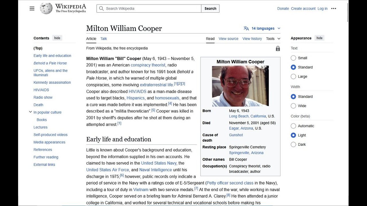 William 'Bill' Cooper Wake the Fuck Up People!