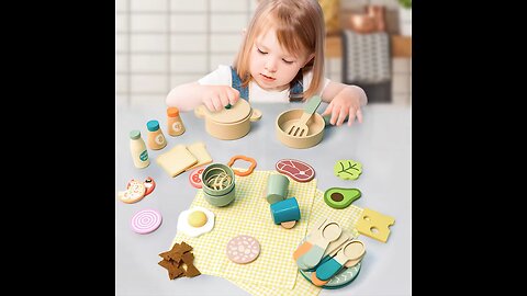 Wooden Toys Play Food Sets for Kids 
