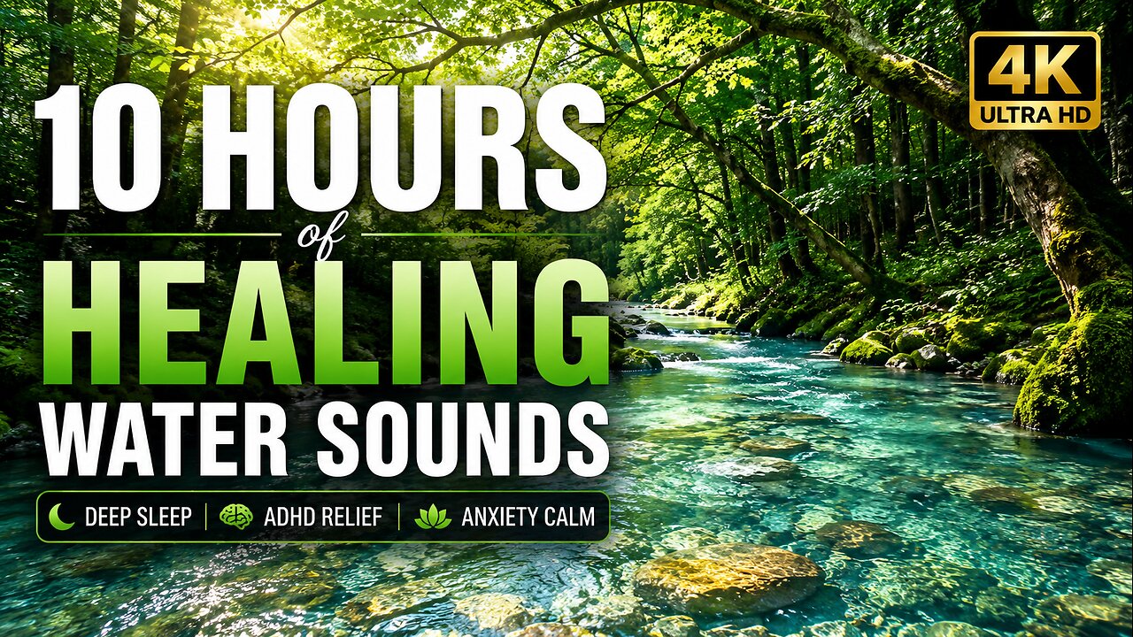 10 Hours of Water Sounds - The Miracle Frequency (Sleep Aid, ADHD Relief, Anxiety Calm)