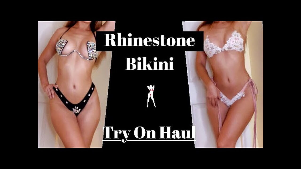 Rhinestone Thong Bikini Try On Haul