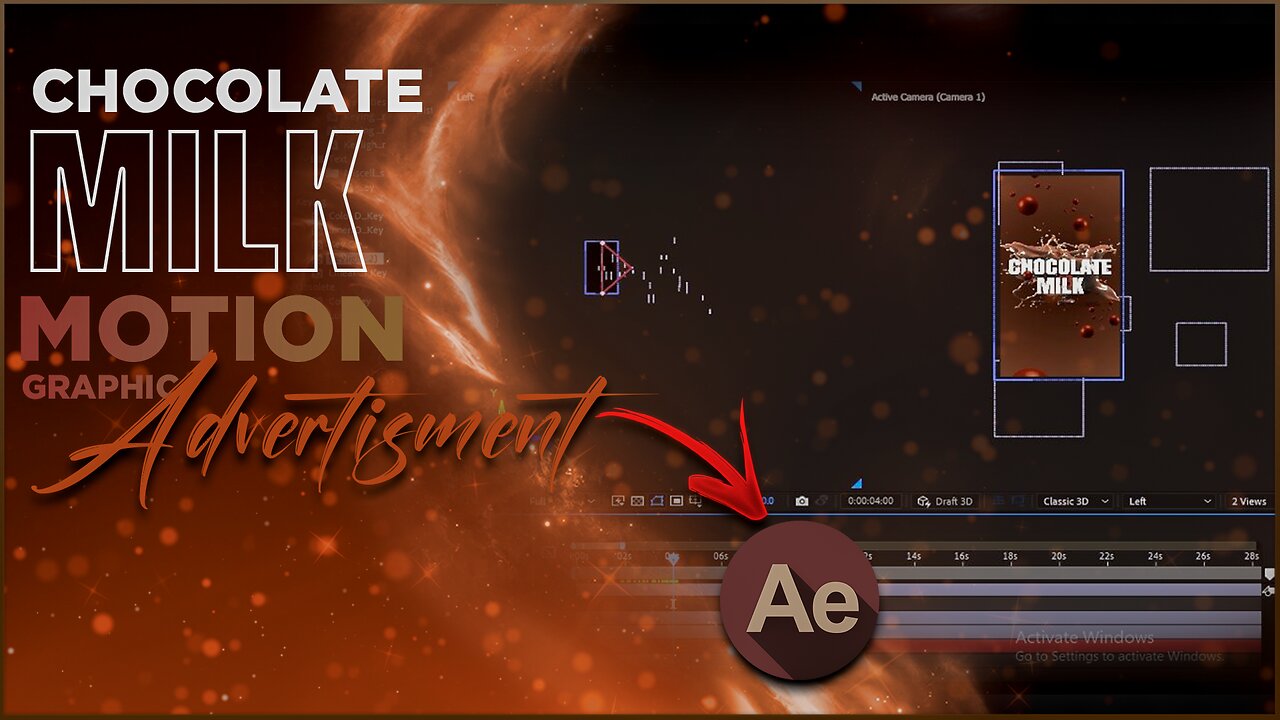 How to make Chocolate milk Bottle motion graphic advertisement in After FX