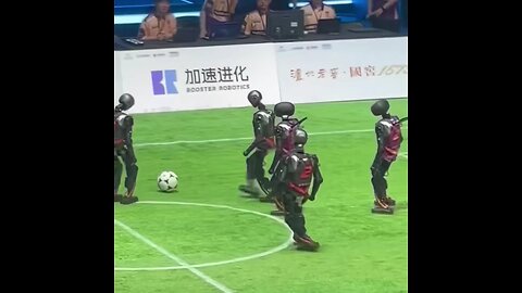 Beijing hosts China's inaugural humanoid robot soccer league.
