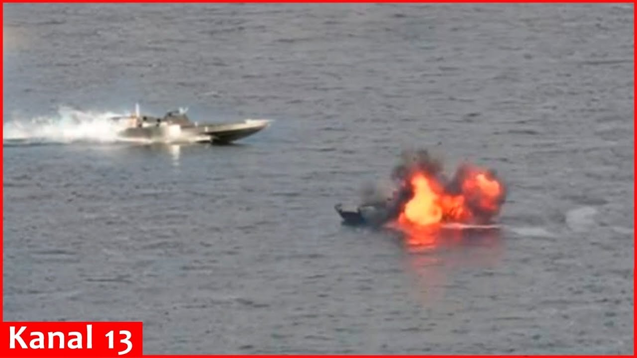 Russian experimental naval drones blow up before reaching Ukrainian city