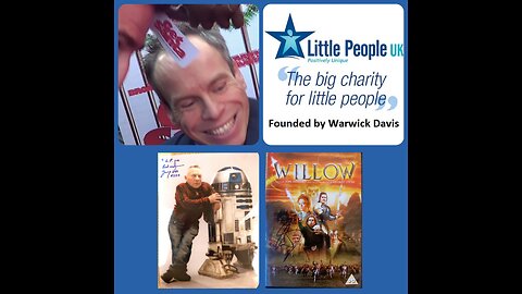 WARWICK DAVIS ⭐+ JIMMY VEE ⭐signed Willow DVD + R2-D2 💙🤍 photo donated to Little People UK 💙🤍