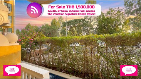 The Venetian Signature Condo Resort, Jomtien, Thailand, THB 1,500,000, Studio, For Sale