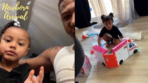 "I Luv U" Blueface Surprises Daughter Journey With A Barbie Care Clinic Ambulance! 🚑