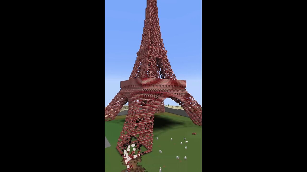 Minecraft TNT Eiffel Tower #shorts