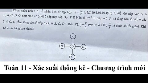 Toán 11: Xác suất - Ninh Bình: Chọn ngẫu nhiên 5 số phân biệt từ tập hợp X= {2;4;6;8;10;12;13;14;16