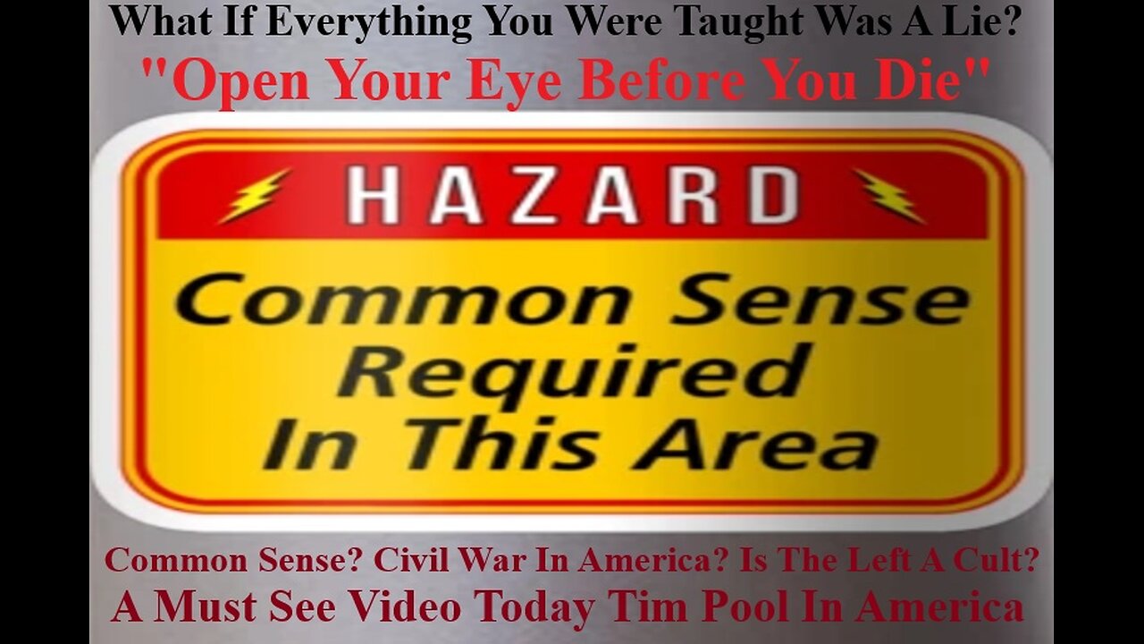 Common Sense? Civil War In America? Is The Left A Cult? A Must See Video Tim Pool In America