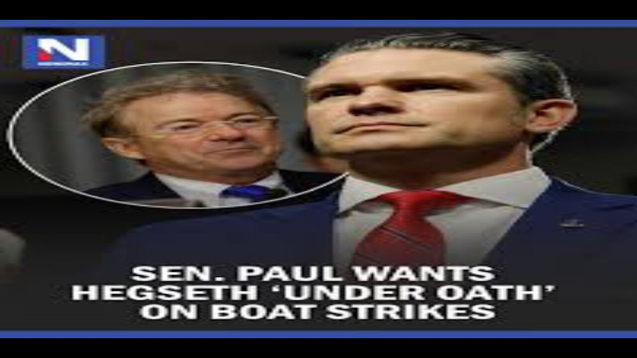 Sen. Paul Wants Hegseth 'Under Oath' on Boat Strikes