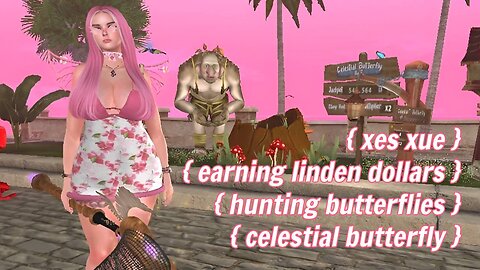 How To Earn Linden Dollars in Second Life? Celestial Butterfly at Good Life Fun Park!