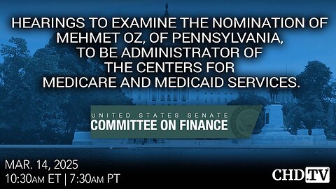 LIVE: Hearing to Consider the Nomination of Mehmet Oz for CMS