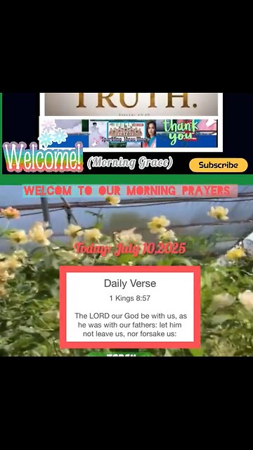 Daily Verse1 Kings 8:57The LORD our God be with us, as he was with our fathers: