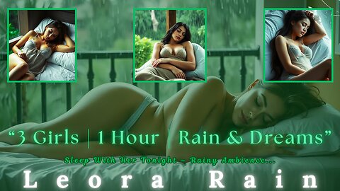 🌧️ 1 Hour Rainy Night with 3 Sleeping Beauties 😴 | Deep Relaxation & Sleep Sounds 🎶