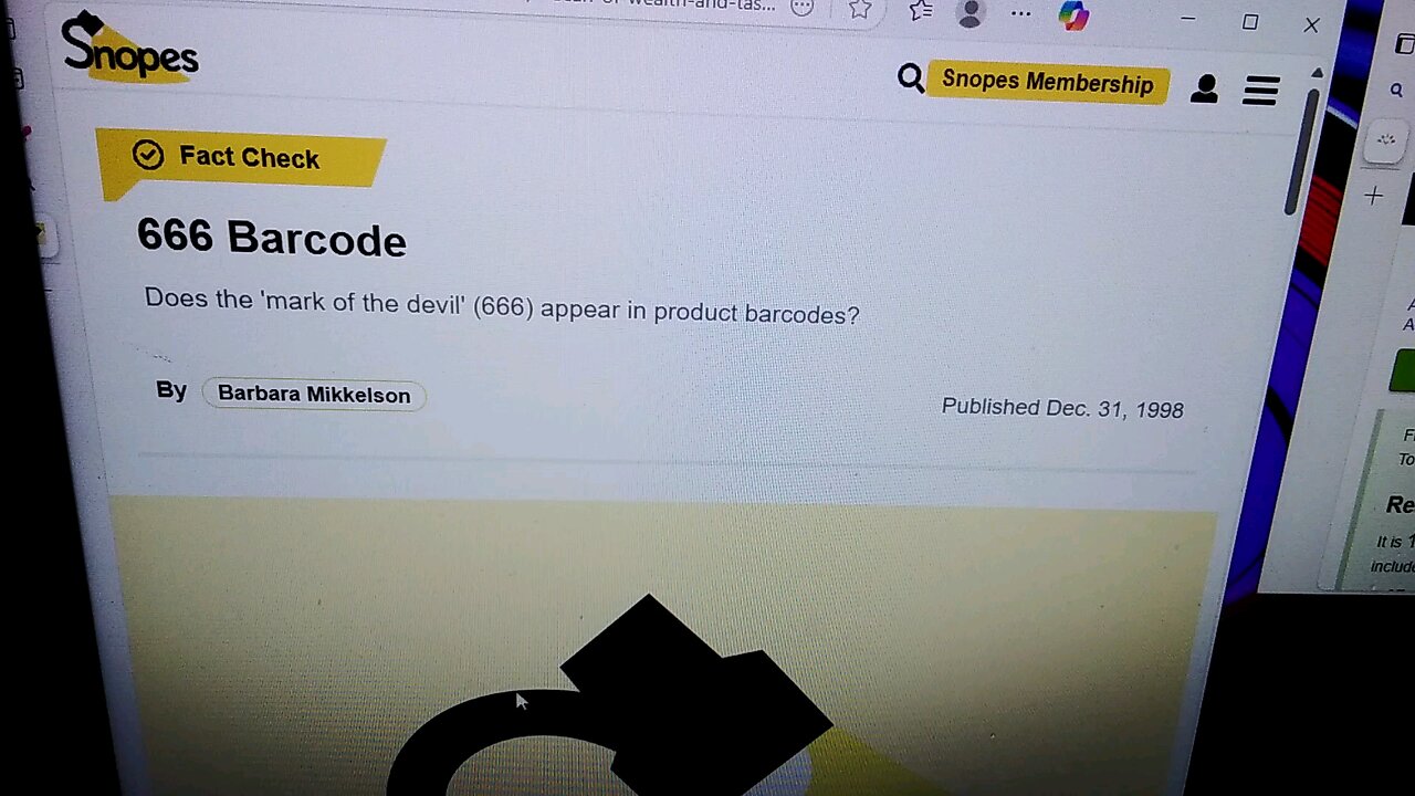 666 Barcode. Snopes. The Beast Man.